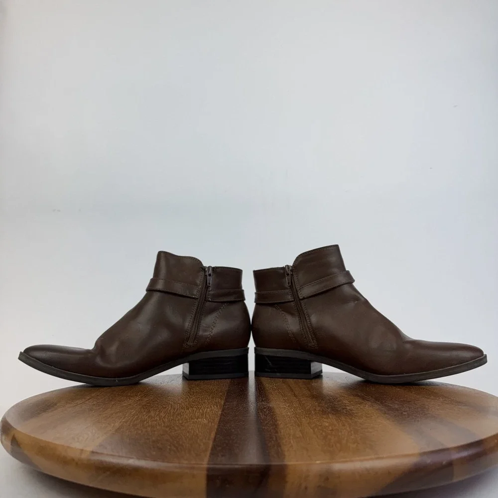 Womens Soul Naturalizer Rosaline Brown Faux‎ Leather Buckle Ankle Bootie Size 10